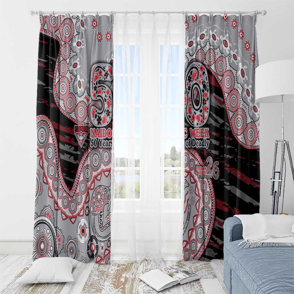 Essendon Bombers NAIDOC Week 2026 Window Curtain Australian Aboriginal Dot Art Dreamtime Pattern Style