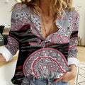 Essendon Bombers NAIDOC Week 2026 Women Casual Shirt Australian Aboriginal Dot Art Dreamtime Pattern Style
