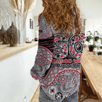 Essendon Bombers NAIDOC Week 2026 Women Casual Shirt Australian Aboriginal Dot Art Dreamtime Pattern Style