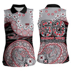 Essendon Bombers NAIDOC Week 2026 Women Sleeveless Polo Shirt Australian Aboriginal Dot Art Dreamtime Pattern Style