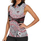 Essendon Bombers NAIDOC Week 2026 Women Sleeveless Polo Shirt Australian Aboriginal Dot Art Dreamtime Pattern Style