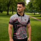 Essendon Bombers NAIDOC Week 2026 Zipper Polo Shirt Australian Aboriginal Dot Art Dreamtime Pattern Style