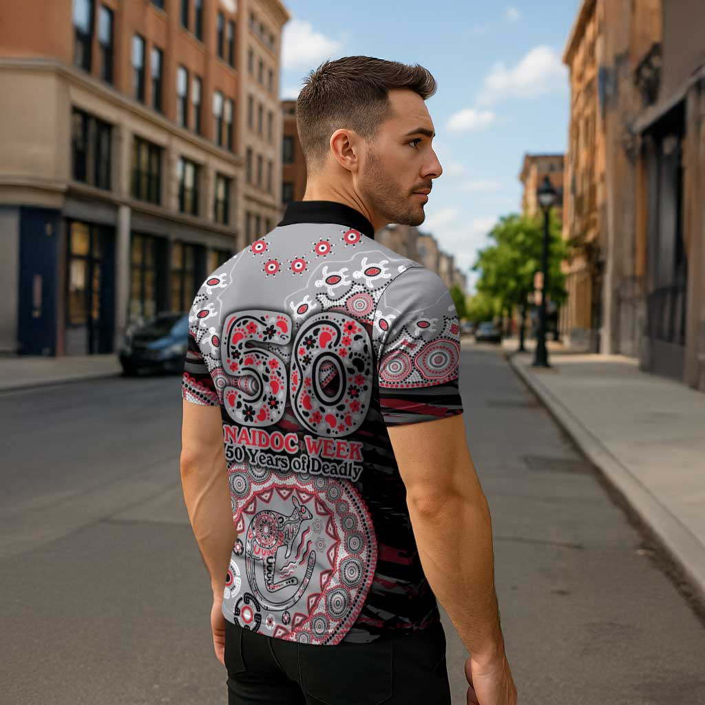 Essendon Bombers NAIDOC Week 2026 Zipper Polo Shirt Australian Aboriginal Dot Art Dreamtime Pattern Style