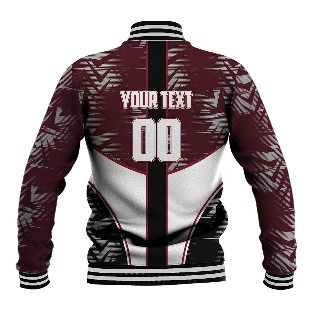 Personalized Queensland Oztag Baseball Jacket Abstract Geometric Pattern Sports