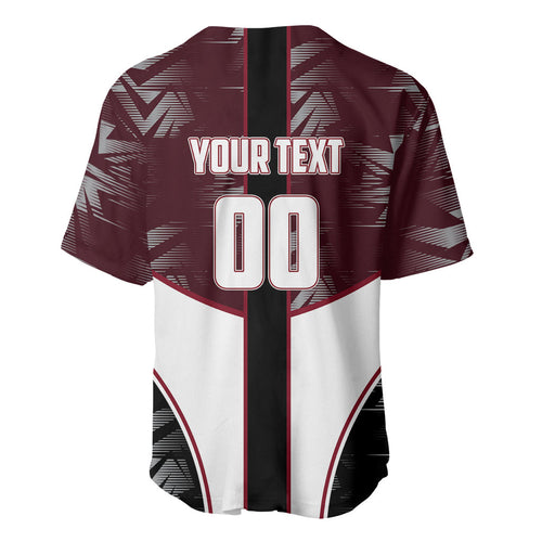 Personalized Queensland Oztag Baseball Jersey Abstract Geometric Pattern Sports