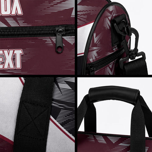Personalized Queensland Oztag Duffle Bag Abstract Geometric Pattern Sports
