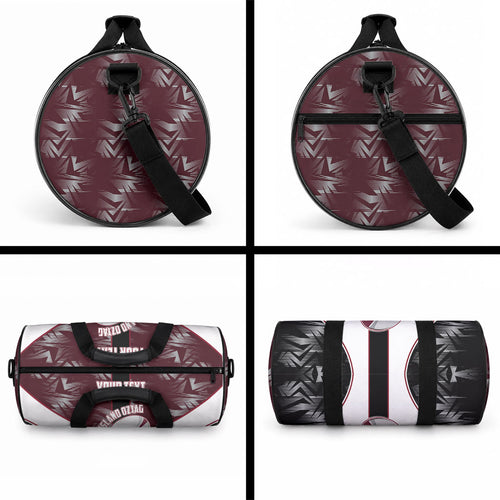 Personalized Queensland Oztag Duffle Bag Abstract Geometric Pattern Sports