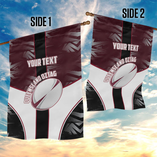Personalized Queensland Oztag Garden Flag Abstract Geometric Pattern Sports