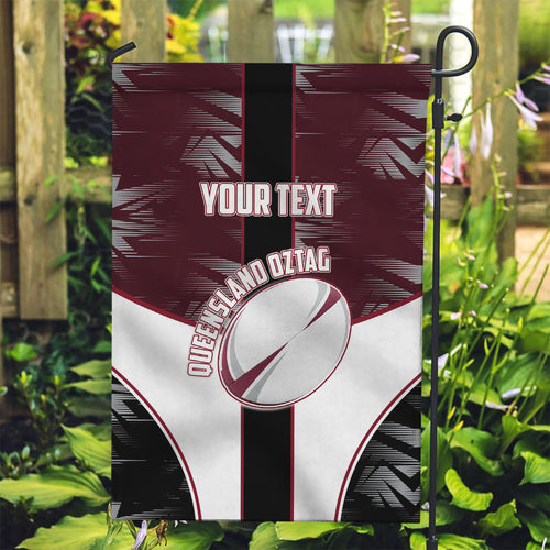 Personalized Queensland Oztag Garden Flag Abstract Geometric Pattern Sports