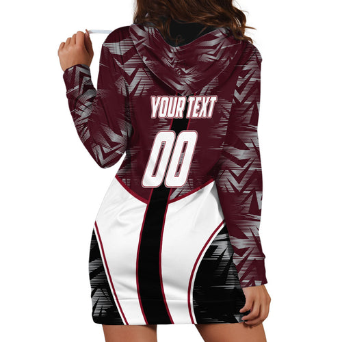 Personalized Queensland Oztag Hoodie Dress Abstract Geometric Pattern Sports