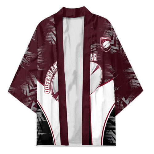 Personalized Queensland Oztag Kimono Abstract Geometric Pattern Sports