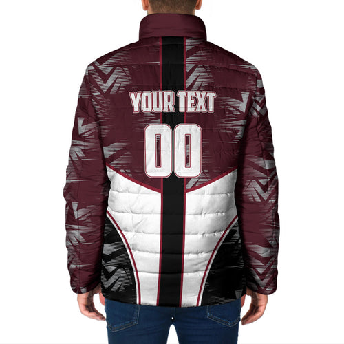 Personalized Queensland Oztag Padded Jacket Abstract Geometric Pattern Sports