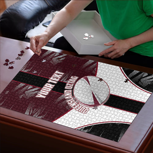 Personalized Queensland Oztag Puzzle Abstract Geometric Pattern Sports