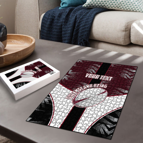 Personalized Queensland Oztag Puzzle Abstract Geometric Pattern Sports