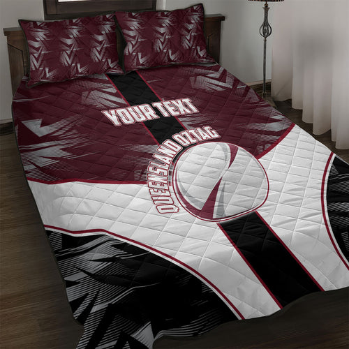 Personalized Queensland Oztag Quilt Bed Set Abstract Geometric Pattern Sports