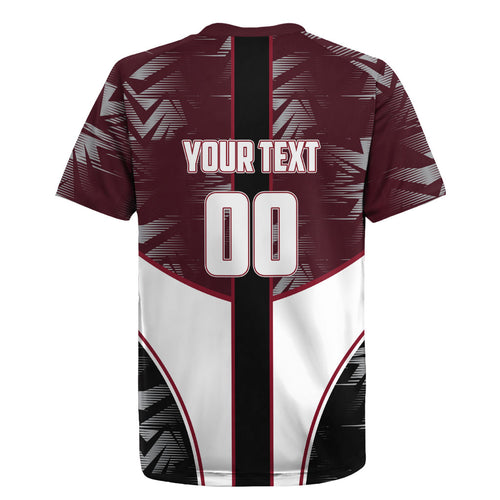 Personalized Queensland Oztag Rugby Jersey Abstract Geometric Pattern Sports