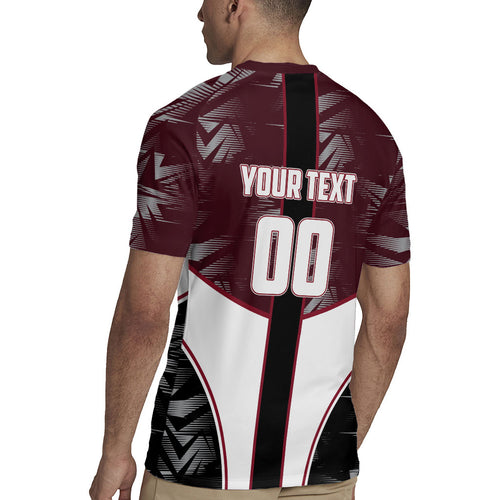 Personalized Queensland Oztag Rugby Jersey Abstract Geometric Pattern Sports