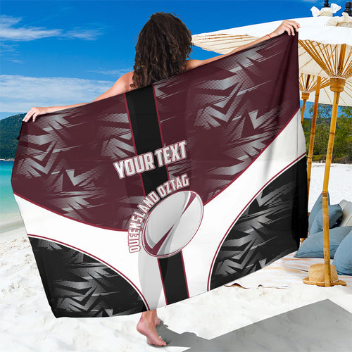 Personalized Queensland Oztag Sarong Abstract Geometric Pattern Sports
