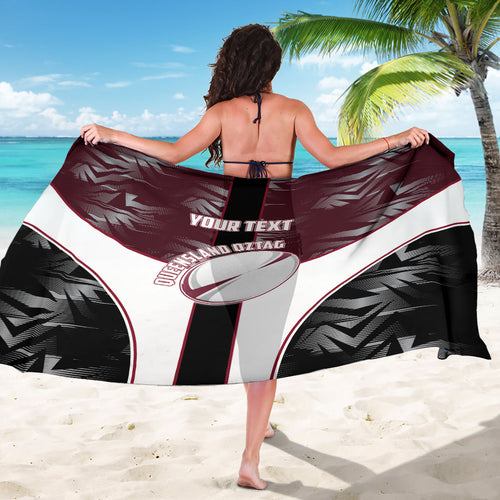 Personalized Queensland Oztag Sarong Abstract Geometric Pattern Sports