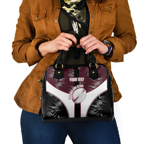 Personalized Queensland Oztag Shoulder Handbag Abstract Geometric Pattern Sports
