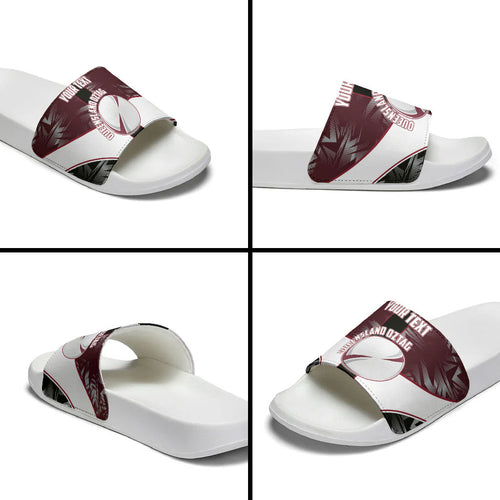 Personalized Queensland Oztag Slide Sandals Abstract Geometric Pattern Sports