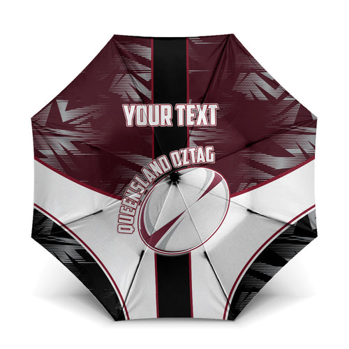 Personalized Queensland Oztag Umbrella Abstract Geometric Pattern Sports
