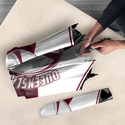 Personalized Queensland Oztag Umbrella Abstract Geometric Pattern Sports
