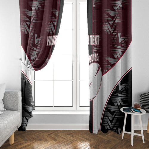 Personalized Queensland Oztag Window Curtain Abstract Geometric Pattern Sports