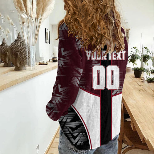 Personalized Queensland Oztag Women Casual Shirt Abstract Geometric Pattern Sports