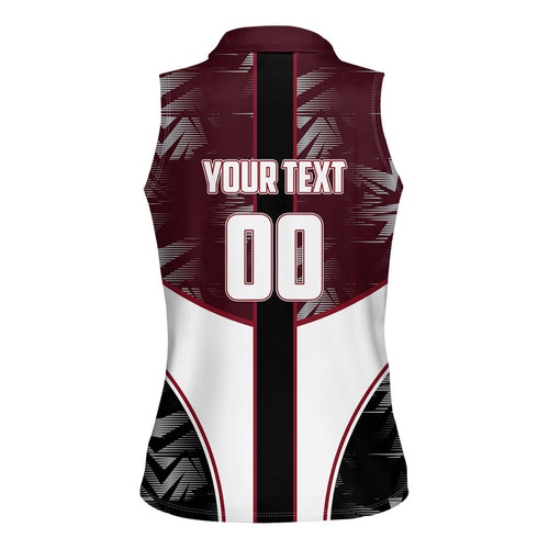 Personalized Queensland Oztag Women Sleeveless Polo Shirt Abstract Geometric Pattern Sports