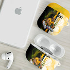 Personalized Australia Soccer Kangaroo AirPods Case World Football Mascot Green Gold Abstract Wave
