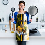 Personalized Australia Soccer Kangaroo Apron World Football Mascot Green Gold Abstract Wave