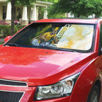 Personalized Australia Soccer Kangaroo Auto Sun Shade World Football Mascot Green Gold Abstract Wave