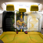 Personalized Australia Soccer Kangaroo Back Car Seat Cover World Football Mascot Green Gold Abstract Wave
