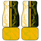 Personalized Australia Soccer Kangaroo Car Mats World Football Mascot Green Gold Abstract Wave