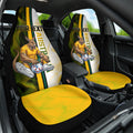 Personalized Australia Soccer Kangaroo Car Seat Cover World Football Mascot Green Gold Abstract Wave