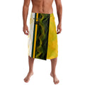 Personalized Australia Soccer Kangaroo Lavalava World Football Mascot Green Gold Abstract Wave