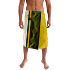 Personalized Australia Soccer Kangaroo Lavalava World Football Mascot Green Gold Abstract Wave
