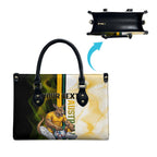 Personalized Australia Soccer Kangaroo Leather Bag World Football Mascot Green Gold Abstract Wave