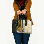 Personalized Australia Soccer Kangaroo Leather Bag World Football Mascot Green Gold Abstract Wave