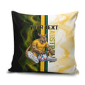 Personalized Australia Soccer Kangaroo Pillow Cover World Football Mascot Green Gold Abstract Wave