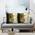 Personalized Australia Soccer Kangaroo Pillow Cover World Football Mascot Green Gold Abstract Wave