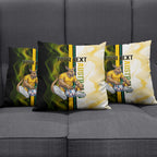 Personalized Australia Soccer Kangaroo Pillow Cover World Football Mascot Green Gold Abstract Wave