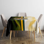 Personalized Australia Soccer Kangaroo Tablecloth World Football Mascot Green Gold Abstract Wave