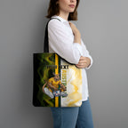Personalized Australia Soccer Kangaroo Tote Bag World Football Mascot Green Gold Abstract Wave