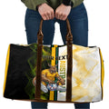 Personalized Australia Soccer Kangaroo Travel Bag World Football Mascot Green Gold Abstract Wave