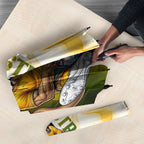 Personalized Australia Soccer Kangaroo Umbrella World Football Mascot Green Gold Abstract Wave