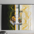 Personalized Australia Soccer Kangaroo Window Curtain World Football Mascot Green Gold Abstract Wave