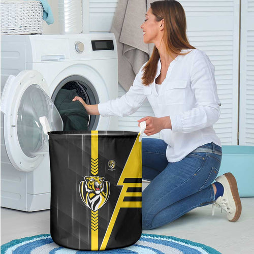 Richmond Tigers Laundry Basket Modern Geometric Sports Graphic Style