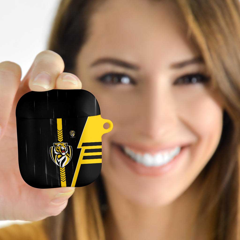 Richmond Tigers AirPods Case Modern Geometric Sports Graphic Style
